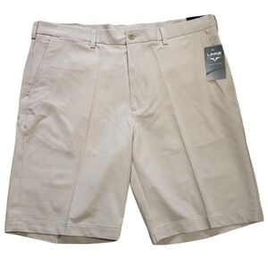 Links Edition Mens Performance Golf Shorts Khaki Flat Front Size 36 MSRP $65